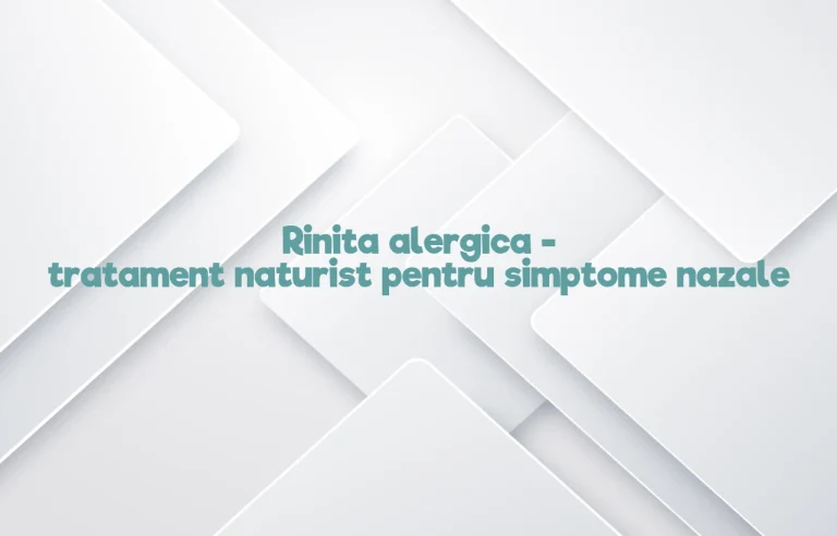 tratament naturist rinita alergica